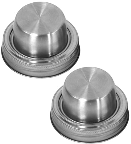 GALPADA 2pcs Stainless Steel Mason Jar Covers Multi Functional Pepper Shaker Lids Flour Sifter Cocktail Mixer Caps and Easy to Clean for Home Kitchen Use