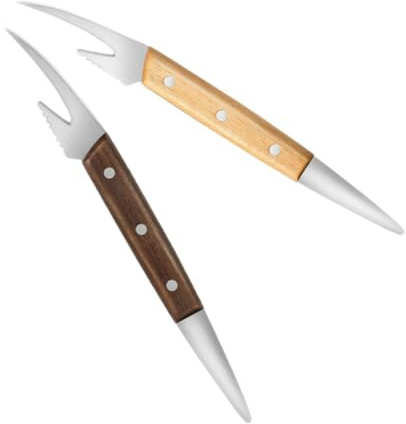 iplusmile 2 pièces Couteau Décortiqueur Crevette Inox Outil Pratique Éplucheur Crevettes Portable Nettoyeur Ligne Compact et Léger pour Cuisine et Camping
