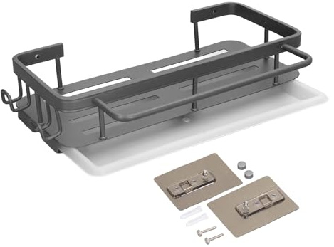 LMHHMIN Scaffale per lavello da montato a parete, punzonatura antiruggine sopra il lavello, stendibiancheria per la casa
