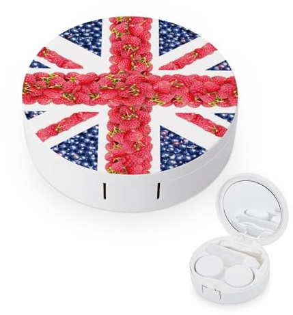 fkgvwo Contact Lens Case Union Jack Contact Lens Box Travel Kit Portable for Travel & Home