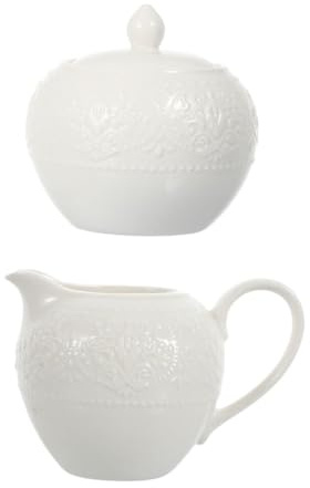 Gadpiparty 2 pièces Set Pot Lait Céramique et Sucrier Multi-usages pour Café Thé Boissons Résistant et Facile à Nettoyer Famille et Restauration