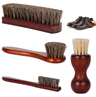 ALONK 4 Stück Schuhbürste Set, Wildleder Schuhputzbürste, Lederschuhe Schuhputzsets