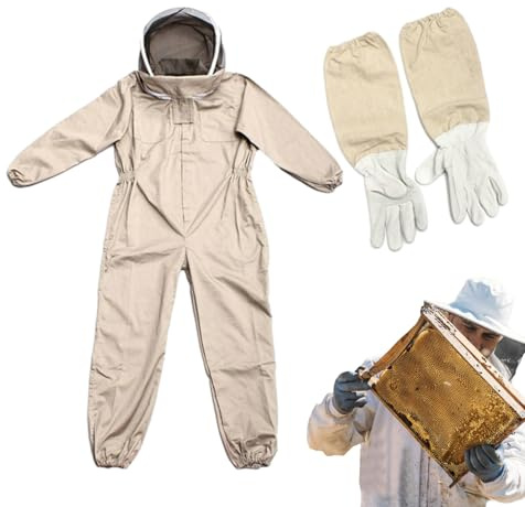 Sistema completo per api – Abbigliamento protettivo per apicoltura per donna e uomo, tecnologia di materiale in cotone spesso, equipaggiamento di sicurezza per copertura completa