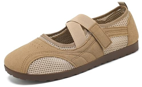 Generico Friulane Donna Primavera Estive Ballerine Sportive Morbide Punta Tonda Sneakers Pianta Larga Comode Mary Jane Riponibili Eleganti Antiscivolo Leggere Ballet Flats Traspiranti