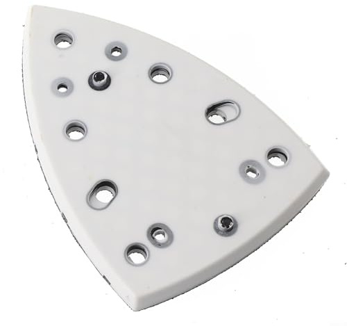 Cuscinetto abrasivo triangolare 148 x 98 mm, piastra di supporto in schiuma morbida a 7 fori di ricambio per levigatrice DTS 400 REQ, tampone triangolare a 7 fori per strumento oscillante
