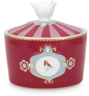 Pip Studio Love Birds Medallion Zuckerdose rot/pink 300ml