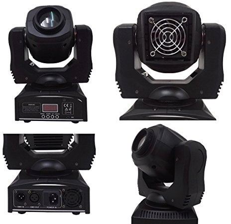 Wonsung Luces LED GOBO de 80 W con cabeza móvil, arco iris, 8 colores, DMX, luces LED de escenario, proyector de iluminación para discoteca, club, fiesta, boda, bar, eventos