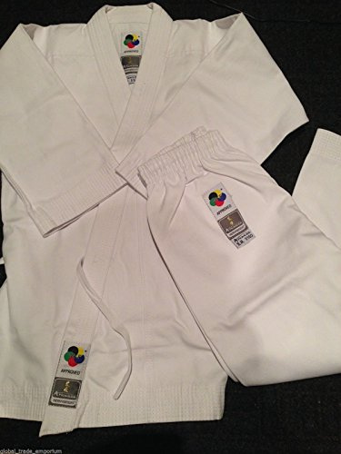 NEW ARAWAZA WHITE KIDS WKF KARATE SUIT GI UNIFORM HEAVYWEIGHT 12oz (1/140)