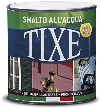 TIXE Smalto all'Acqua per Legno e Metallo | Vernice all'Acqua Pronto all'Uso, Resistente Copertura Lucida o Opaca | 500 ml | Verde Muschio Opaco | Made in Italy