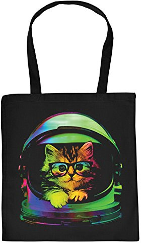 Mega Coole Tragetasche für Katzenbesitzer Stofftasche Space Kitten Katze Cat Geschenkidee Geschenk Baumwolltasche Katzenfreunde