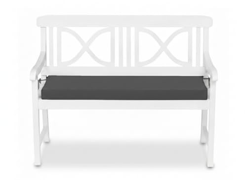 TexDeko® Bankauflage 120x42cm Sitzkissen 6cm dick Outdoor wasserabweisend Sitzpolster Bezug waschbar, robust & komfortabel (Anthrazit)