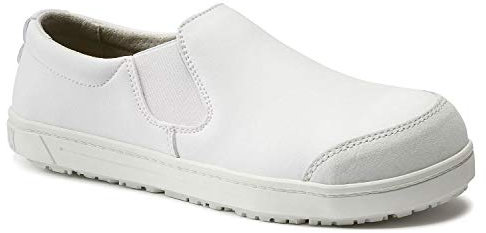 BIRKENSTOCK Calzado de seguridad QS 400 S3 de microfibra con plantilla intercambiable, Blanco, 36 EU