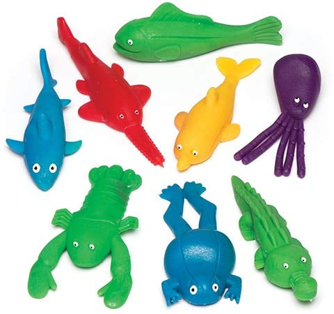 Baker Ross Fliegende Stretch-Meerestiere – perfekt als kleine Partyüberraschung für Kinder (8 Stück) Sortiert, Mittel