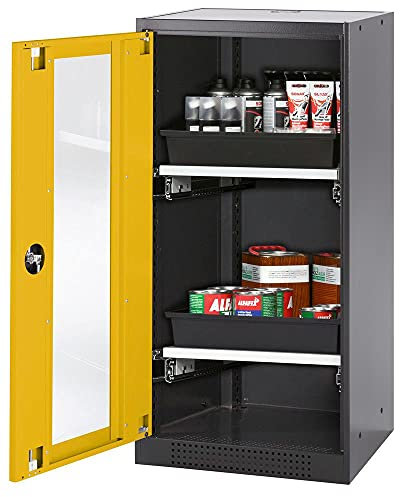 ASECOS Chemikalienschrank CS RAL 7016/RAL 1004 2TA (St.bl./PE) zur Lagerung von Nicht entzündbaren Gefahrstoffen in Arbeitsräumen