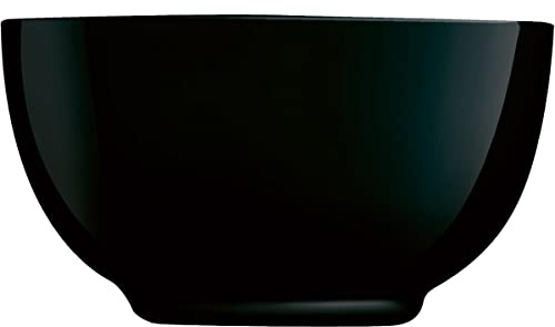 Luminarc Bol Diwali de vidrio 14,5 cm | Negro, Vidrio, forma cónica, acabado brillo, 14,5 cm, apto para microondas, apto para frigorífico, fácil de limpiar