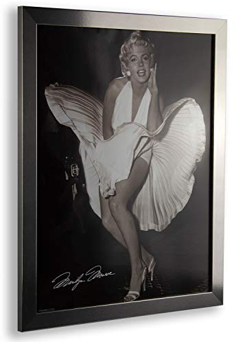 Orion Deluxe Bilderrahmen Posterrahmen 70x100 cm Farbe und Verglasung wählbar Edelstahl Dekor 100x70 cm mit weisser Rückwand und spiegelfreiem Antireflex Kunstglas 1 mm