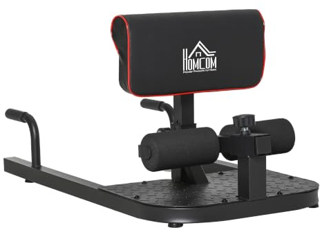 HOMCOM Squat Machine with Push Up Stand Padded Hip Thrust Bench | Adjustable Cushion, for Home Gym Work Out