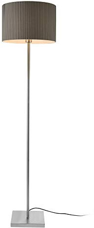 Golvlampa Läslampa Metall Textil Grå 151cm Ø38