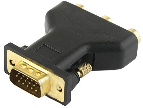 ZZjingli VGA 15 Pin Male to 3 RCA Component Female Adapter