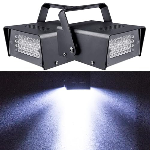 2Pack 32Led Strobo Discoteca Luce Stroboscopica per Palcoscenico, Mini Strobe Led Luci Discoteca per Casa, Lampada Stroboscopiche Discoteca Led Strobo Luce Bianca Illuminazione Stroboscopi Effetti