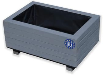alfalux Hochbeet 60 x 40 x 30H cm Blumenkasten aus Holz Pflanzkübel Garten Balkon Terrasse GRAU ANTHRAZIT 60KAN4030AN