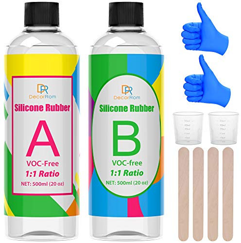 Silicone Liquid Rubber 1,000ml Pour Fabrication de Moules Mélange 1:1 pour Résine, Moulage, Artisanat