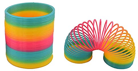 Yxian Anneau Arc-en-Ciel Jouet de Ressort en Plastique Néon Arc-en-Ciel Coloré Magique Faire la fête Date d'anniversaire Noël Décoration d'intérieur Jeu interactif Parent-Enfant (Couleur)
