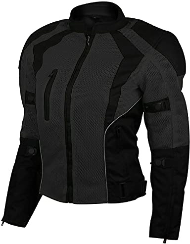 Vance Advance Womens All Weather Season CE Armor Mesh Motorcycle Biker Riding Jacket (2XL, Black)