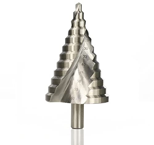 JAINGU Stufenbohrer 1 Stück 6-60 Mm Spiralnut Holz Metall Lochschneider HSS Rundschaft Stufenkegelbohrer
