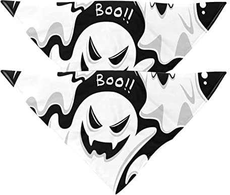 Hundehalstuch, Halloween, Geister, Mädchen, Jungen, Haustier-Lätzchen, Hundeschal, waschbar, Zubehör für kleine, mittelgroße und große Hunde, Welpen, Katzen, Haustiere, 2 Stück