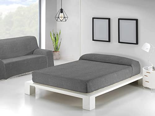 Sedalinne - Colcha Multiusos para Sofás y Cama - Cubre Sofá 140x180 cm - Tejido 85% Algodón 15% Poliéster - Ideal como Cubre Cama, Plaid o Protector de Sofá - Gris