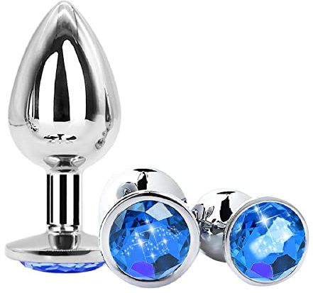 CN-3 Oggetti in Acciaio Inox Di Diverse Dimensioni (Blu) Per Uso Decorativo per Principianti Ṕlūg Ḁnàli Ḁnàlé Ḅūṱṱ Ṕlūg Pîccólo Dilàtâtore Ânâls Dónna Ḁmǎl Ṕļūgs Plây Ṕlūg Ânâlṕlūg Tóy