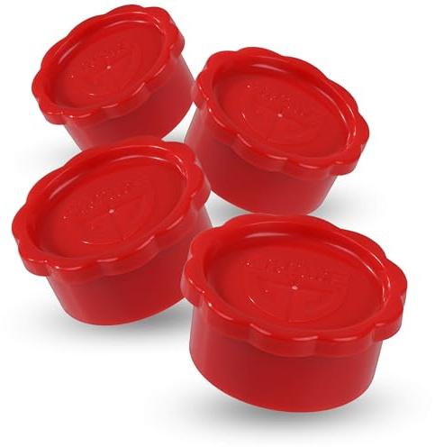 GRÄWE Lot de 4 bouchons pour bouteilles en verre Sodastream modèles Penguin et Crystal, couvercles de bouteille absolument étanches, Rouge