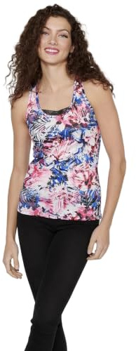 Koroshi Camiseta de Tirantes con Escote Redondo y Detalle de Rejilla en la Espalda y Estampado Floral de Multicolor para Mujer | Moda Actual, de Color Multicolor/Multi-Coloured, Talla S