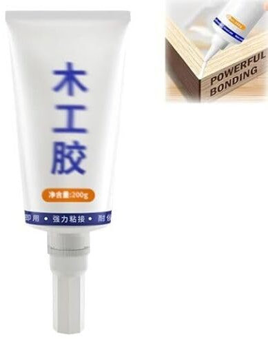 Potente adesivo per riparazione della lavorazione del legno, colla per riparazione di mobili pesanti, colla adesiva per legno multiuso per stucco per legno, per stucco per legno bianco (200g)