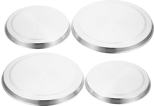 WATIIFUFU 4 Couvercles de Cuisinière en Acier Inoxydable Argenté, Protection pour Plaque à Induction, Faciles à Nettoyer, pour Maison et Hôtel