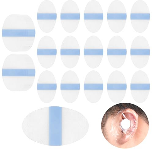 Aolso Silicone Gel Oval Ear Covers, 40pcs Waterproof Ear Protectors with Cotton Ear Plugs, for Swimming, Bathing and Other Water Sports