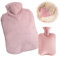 VONJUMA Borsa Acqua Calda Borsa Dell'Acqua Calda Con Rivestimento E Soffice Con Borsa A Marsupio A Prova Di Perdite E Testata A Lunga Durata Per Bambini E Adulti Rosa 1000Ml