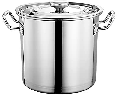 GUHPZA Stainless Steel Stockpot With Lid, Stockpot, Stainless Steel Large Stock Pot,35 * 22cm