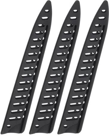 sourcing map 3 Pcs Knife Cover Sleeves, 8.5 x 1.2 PP Knives Edge Guard Blade Protector Universal Knife Sheath for Home Kitchen, Black