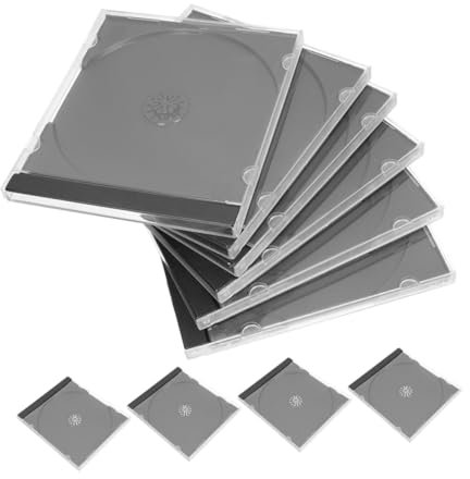 IWOWHERO 10pezzi Custodie Cd Trasparenti Con Vassoio Da Ottima Protezione Per Archiviazione e Organizzazione Di Dischi Musicali e Software Design Chiaro Per Accesso Rapido e Visibilità