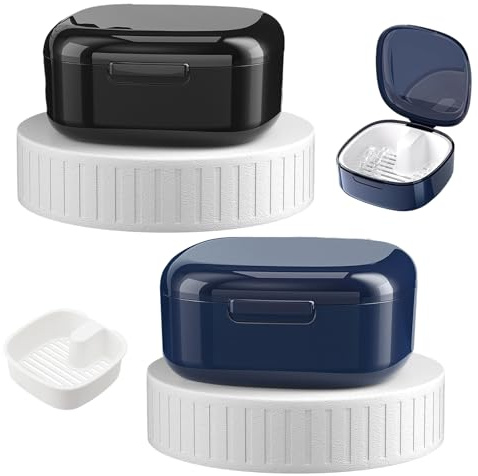 Lot de 2 Boite Gouttiere Dentaire, Boite Appareil Dentaire, Dentaires Boîte de Rangement, Boite pour Dentier Adulte, Boite pour Appareil Dentaire