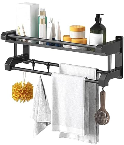 Porte-Serviettes de Salle de Bain Dioche, Porte-Serviettes Mural en ABS, Porte-Serviettes Mural, Porte-Serviettes Pivotant pour Salle de Bain, Cuisine, Balcon (50 cm