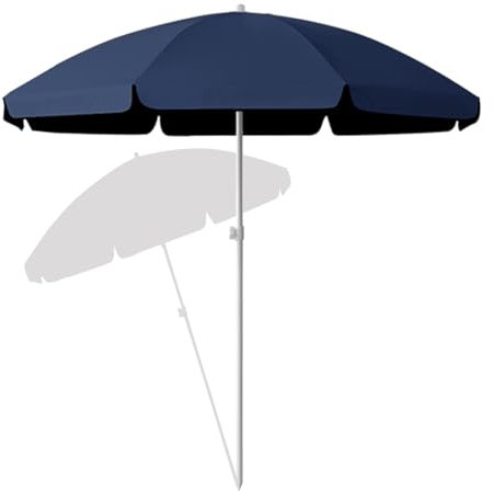 Ombrellone da Spiaggia Portatile 180cm/220cm/240cm/260cm, Piccolo Ombrellone da Esterno con Protezione UV Impermeabile(Bleu,180cm(6ft))
