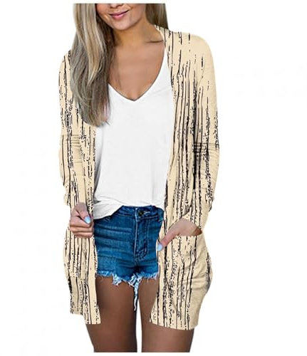 Cardigan Donna con Scollo A V Elegante con Bottoni Kimono Maglione Leggero Cappotto Giacca in Maglia Donna Casual Coprispalle Cardigan per Primavera Estate e Autunno