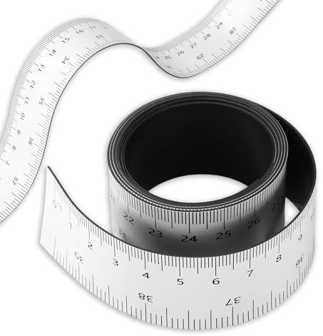 Magnetic Ruler Tape, 39.37 Inch Flexible Magnetic Measuring Tape with Inches & Centimeters for Classroom Whiteboard Workshop Milling Machines Drawing and Craft Table