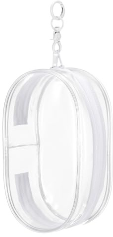 QUARKZMAN Sac Présentation Pour Figurine 7.5 x 11 x 18.5 cm Transparent | Avec Porte-Clés, PVC Ovale Portable Pochette Pour Poupées Étui Transport Sac Rangement Charm Porte-Clés Pour Montrer