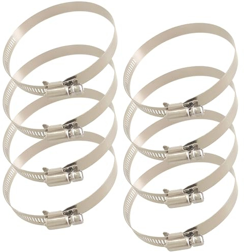 Abrazaderas de manguera de acero inoxidable en versión grande, 8 unidades, 65-89 mm, abrazaderas de manguera, para tubos y tuberías de metal grandes en el ámbito de gas, agua y desagüe