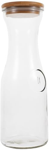 JECOMPRIS Bouteille en Verre Transparente 1000 Ml Gourde Réutilisable Bouchon Hermétique pour Lait et Jus, Usage Quotidien, la Cuisine et Réfrigérateur, Flacon Pratique et Portable