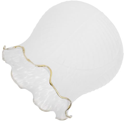 jojofuny Abat-Jour Tulipe en Verre Dépoli Blanc Bordure en Dentelle Couvercle de Lampe E27 Suspendre et Lampadaire Adapté pour Lampe de Chevet